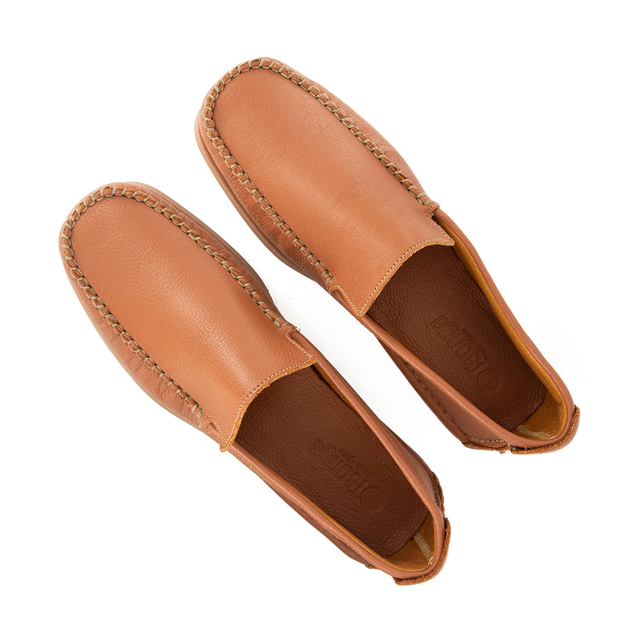 Banakho : Mens Leather Moccasin in Oak Natan