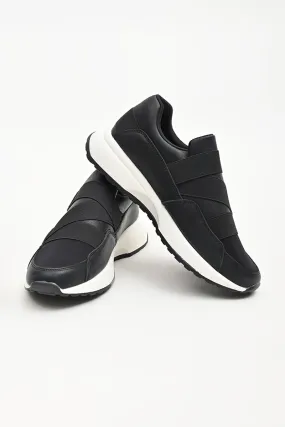 Black Solid Sneakers