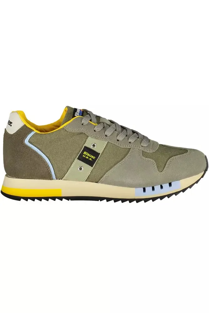 Blauer Grøn Polyester Sneakers
