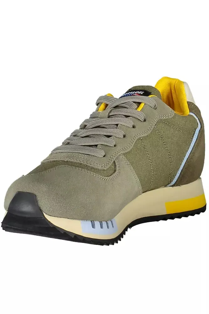 Blauer Grøn Polyester Sneakers