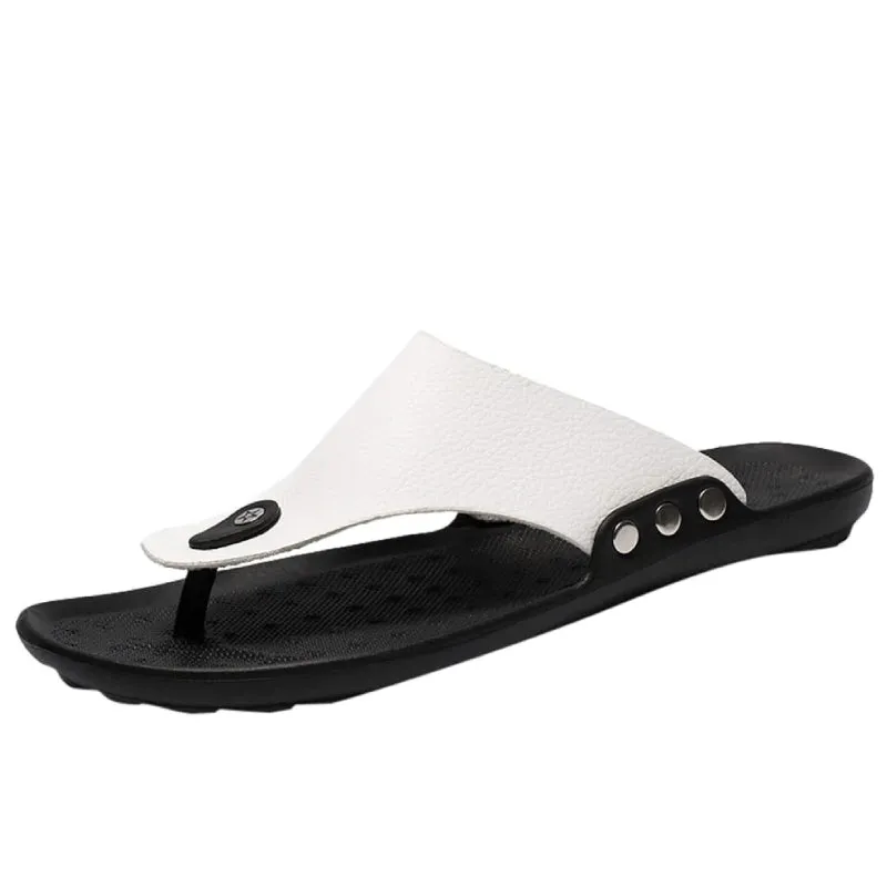 Cuzcare Men Beach Sandals Breathable Shock-resistant Summer Flip-flops