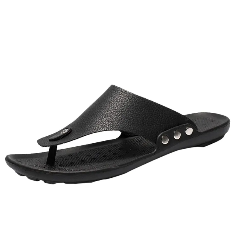 Cuzcare Men Beach Sandals Breathable Shock-resistant Summer Flip-flops
