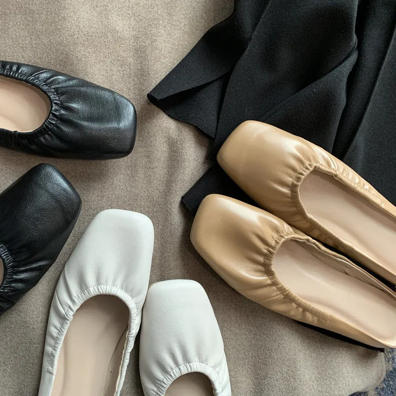 Dayanara Handmade Square Toe Flat Mules