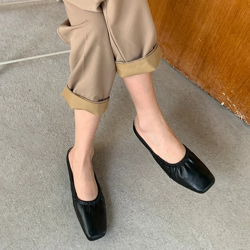 Dayanara Handmade Square Toe Flat Mules