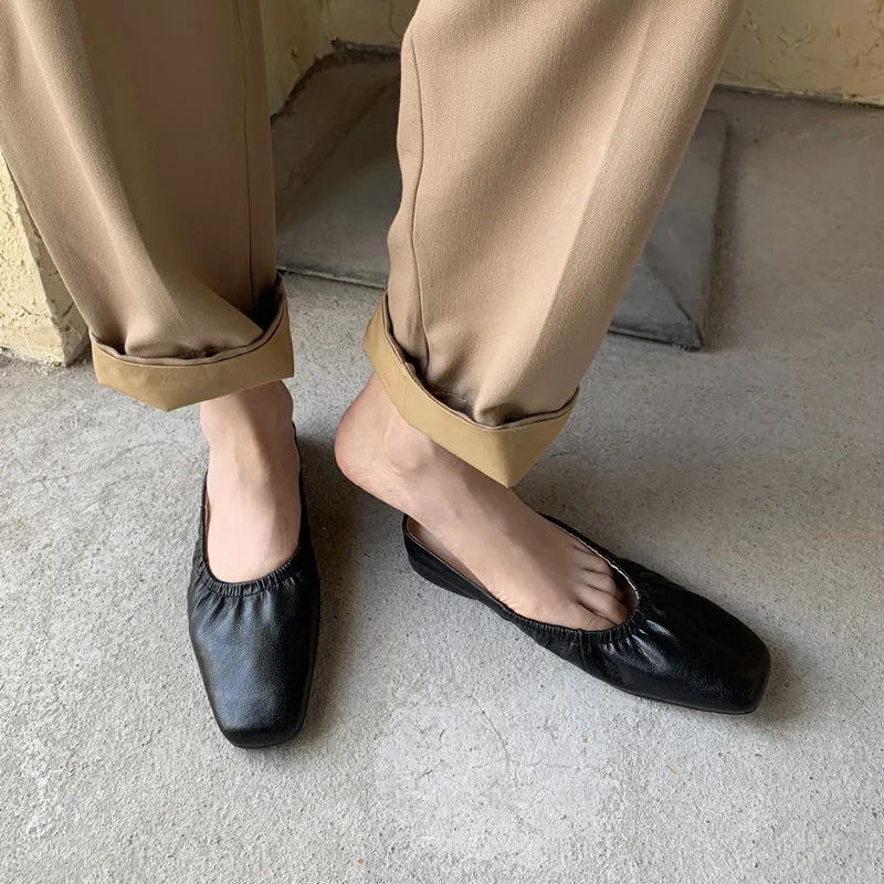 Dayanara Handmade Square Toe Flat Mules