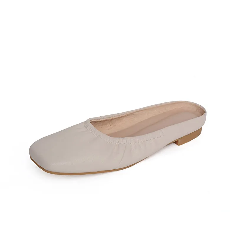 Dayanara Handmade Square Toe Flat Mules