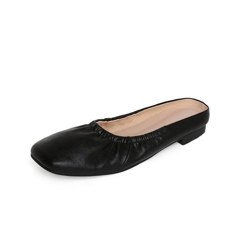 Dayanara Handmade Square Toe Flat Mules