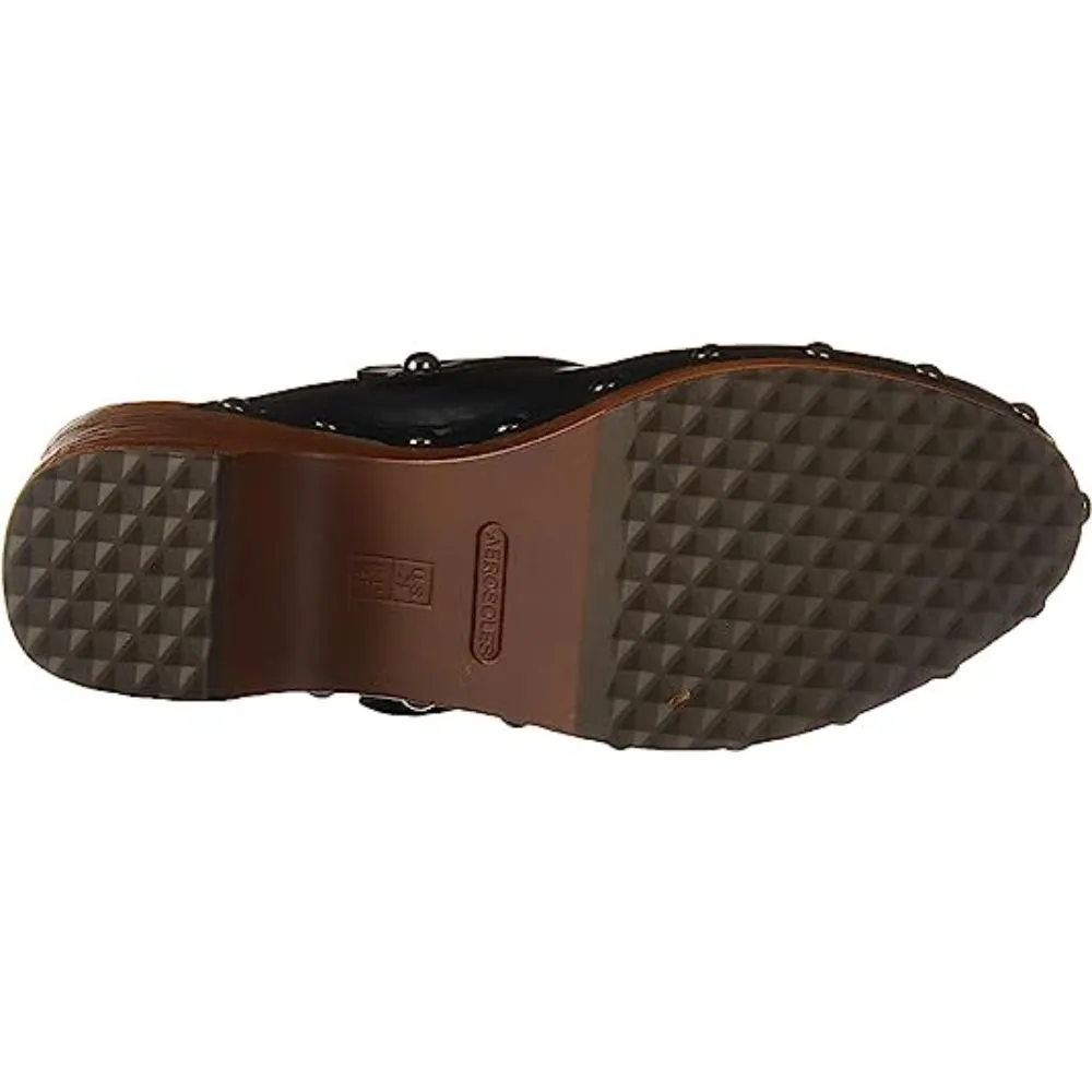 Dorian Black Leather Aerosoles Mules