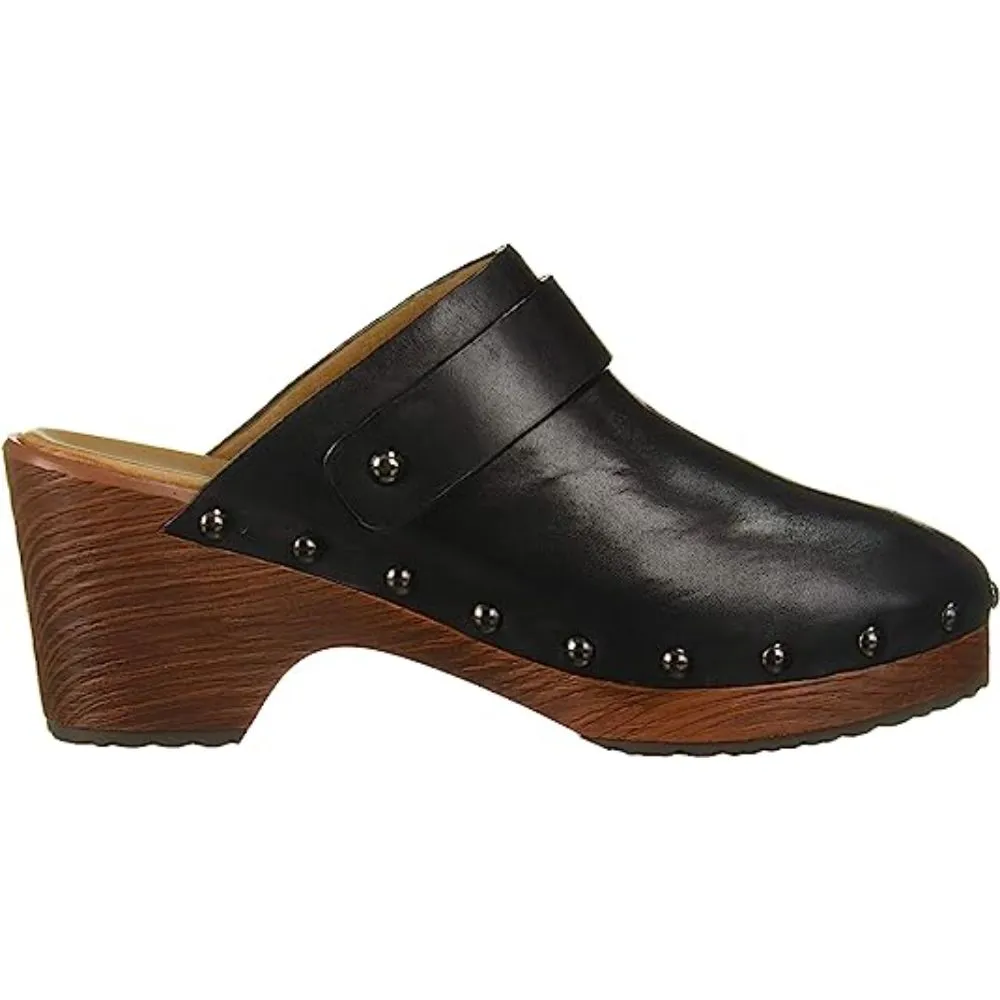 Dorian Black Leather Aerosoles Mules