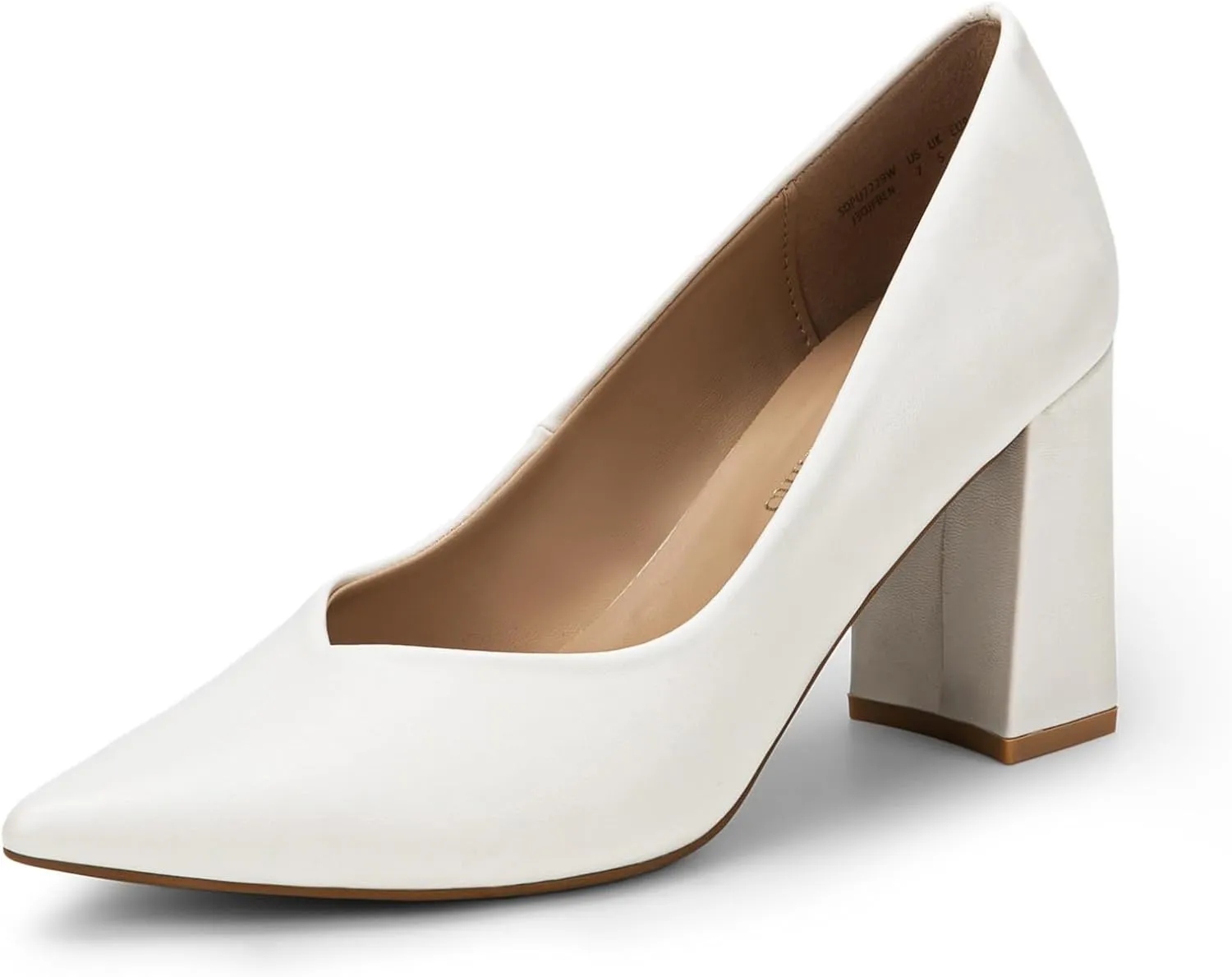 DREAM PAIRS Women’s High Chunky Closed Toe Block Heels Pointed Toe Wedding Party Elegant Slip On Pumps Shoes