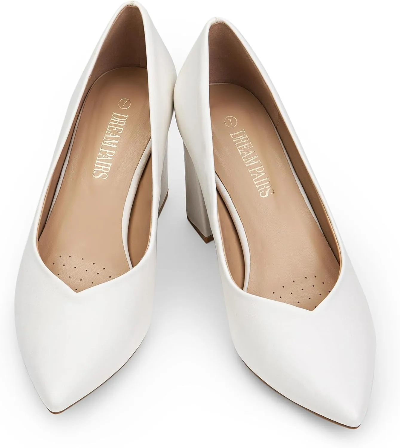 DREAM PAIRS Women’s High Chunky Closed Toe Block Heels Pointed Toe Wedding Party Elegant Slip On Pumps Shoes