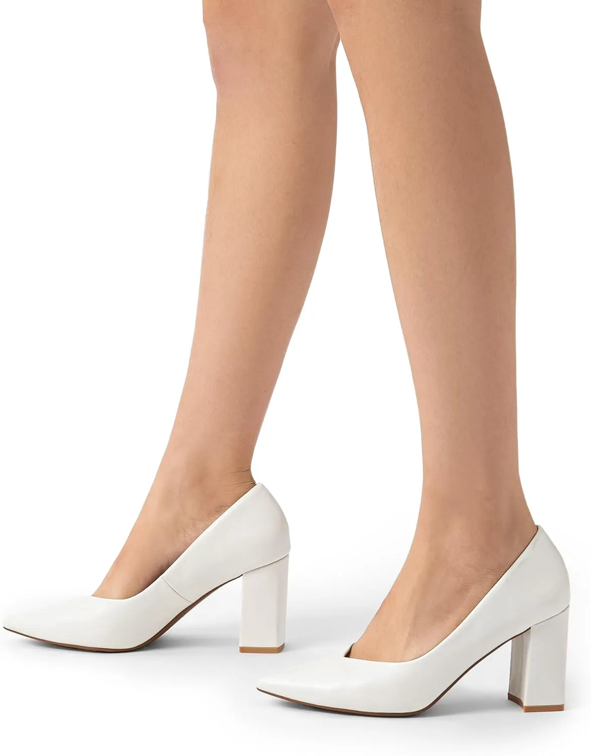 DREAM PAIRS Women’s High Chunky Closed Toe Block Heels Pointed Toe Wedding Party Elegant Slip On Pumps Shoes