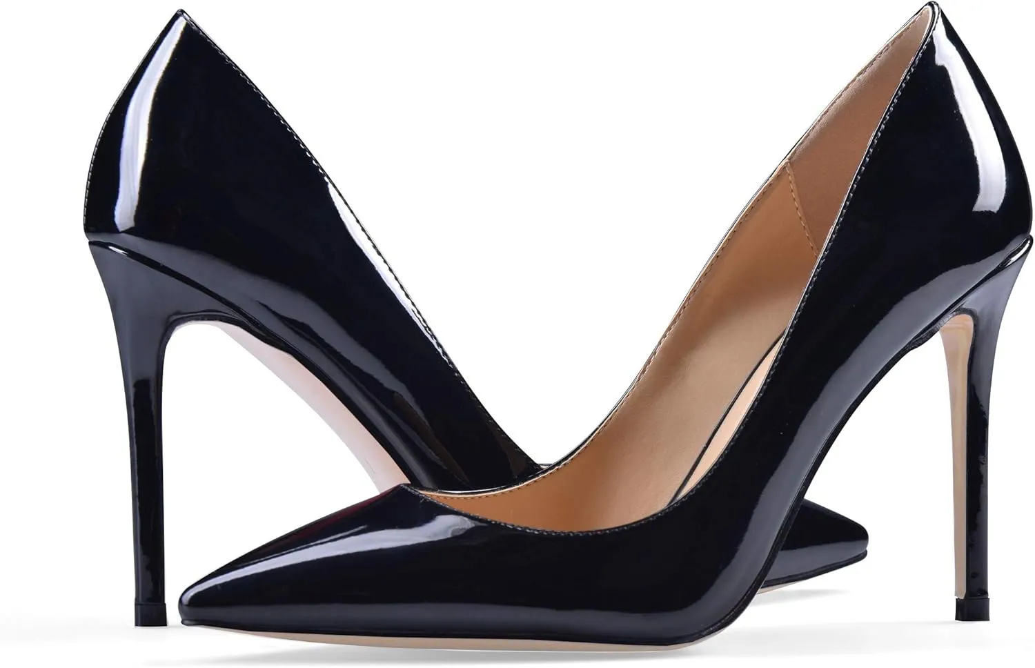 Eldof Womens High Heel Pumps, Pointy Toe Sexy Elegant Stiletto Heels 4inches Slip on Party Wedding Comfort Classic High Heels