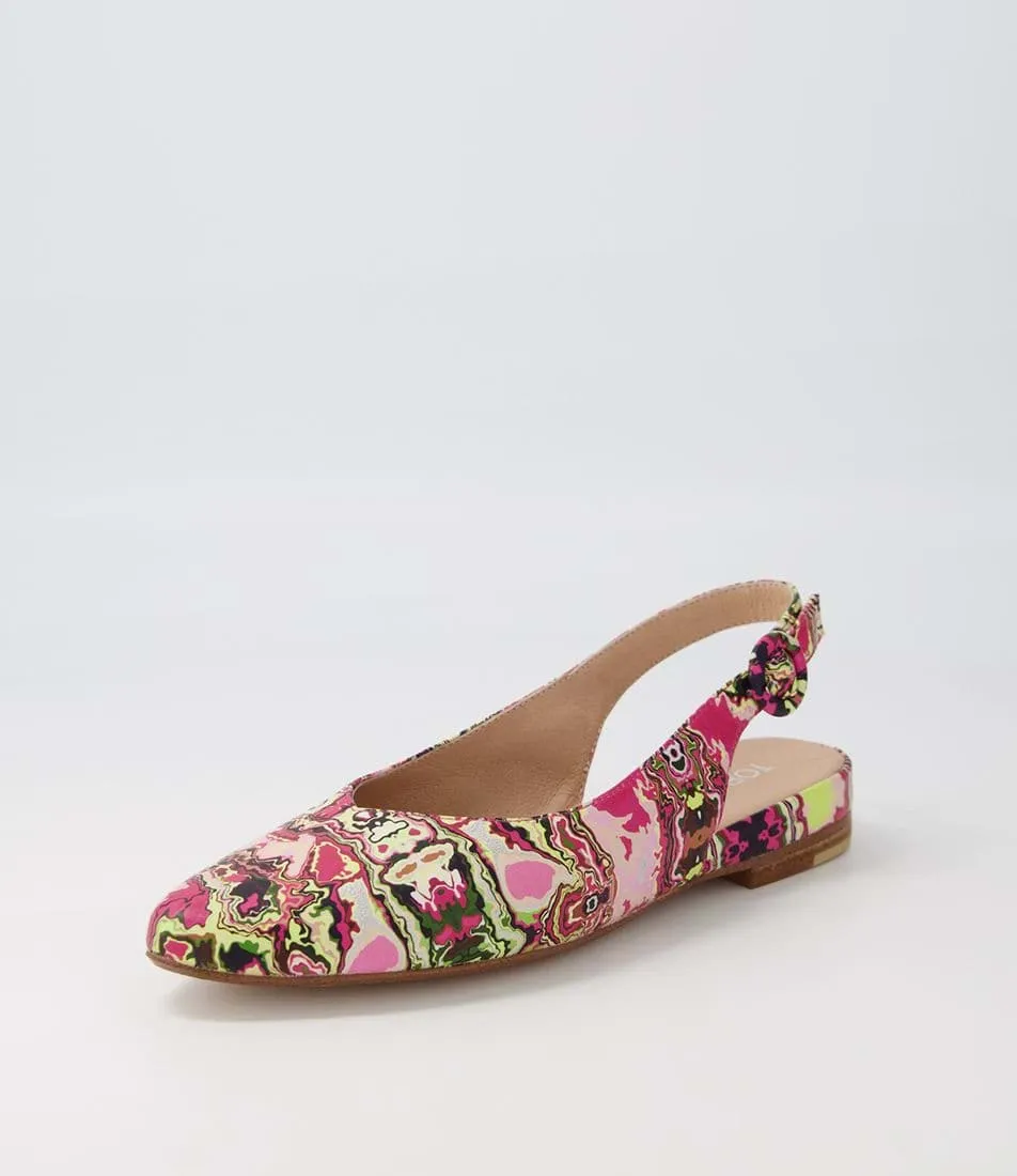 Fairy Pink Multi Leather Flat Shoes
