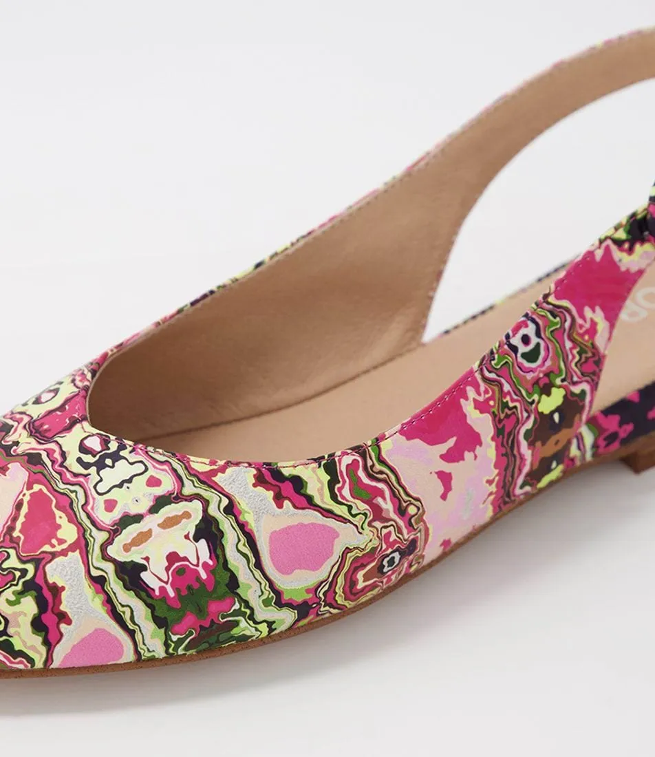 Fairy Pink Multi Leather Flat Shoes