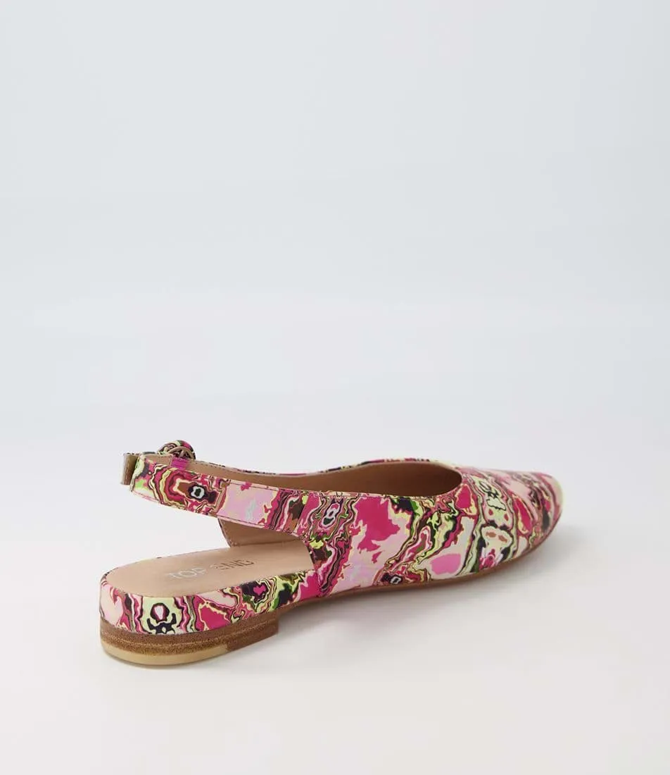 Fairy Pink Multi Leather Flat Shoes