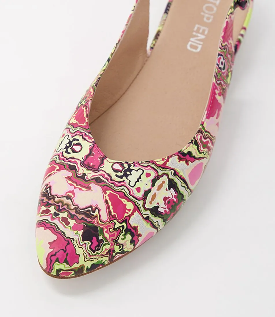 Fairy Pink Multi Leather Flat Shoes