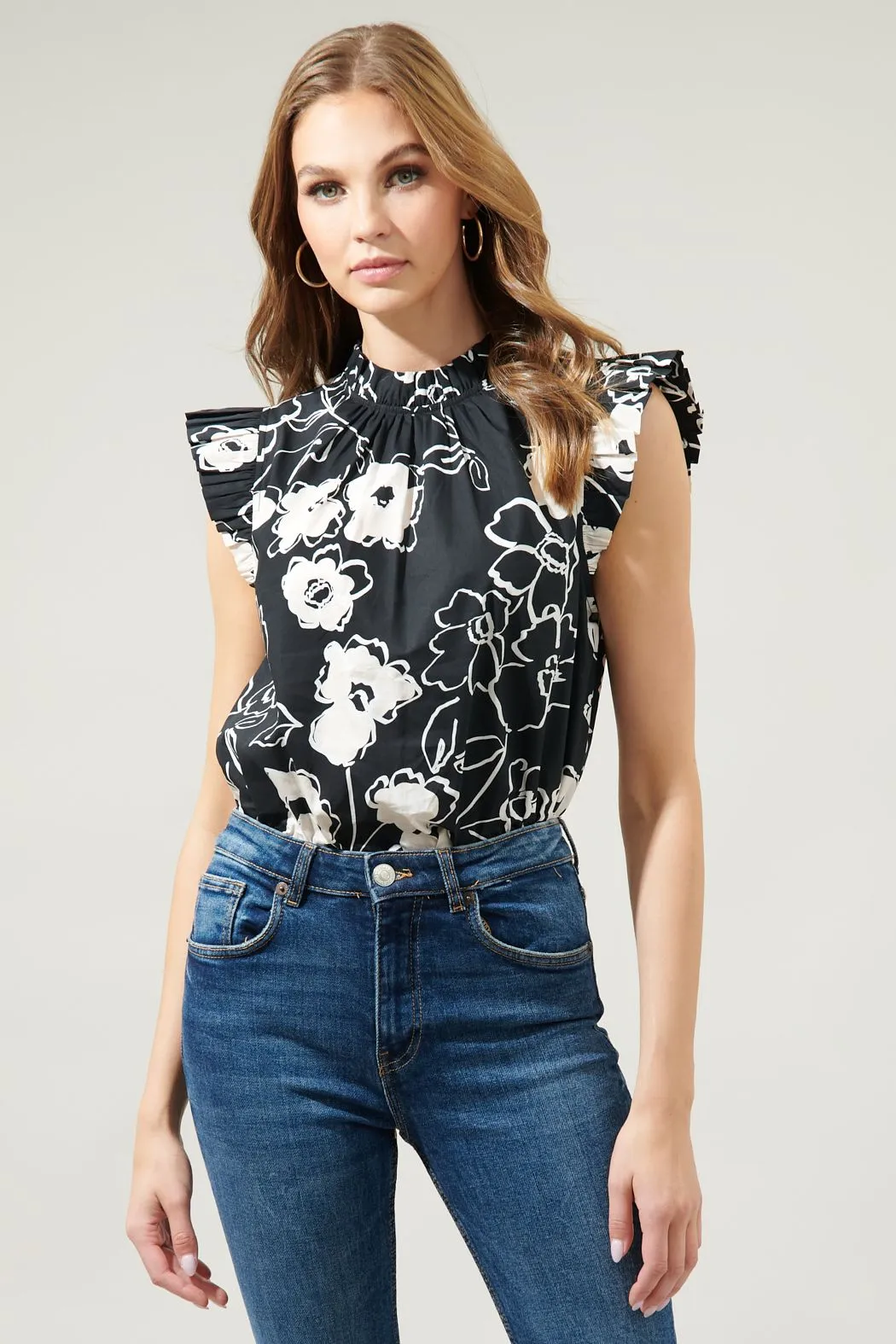 Floral Poplin Top
