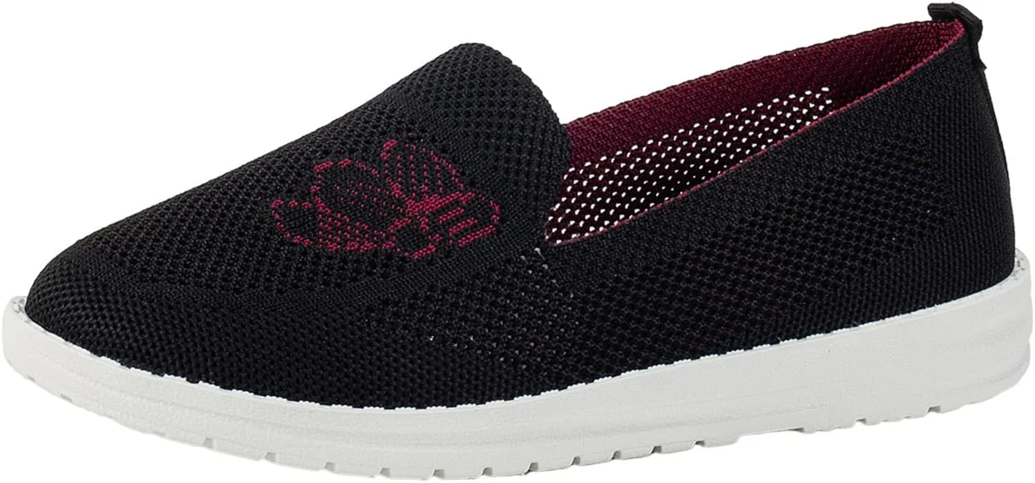 Ladies Fashion Breathable Mesh Printed Flat Bottomed Casual Sports Shoes Women's Street Cleats Friends Sneaker
