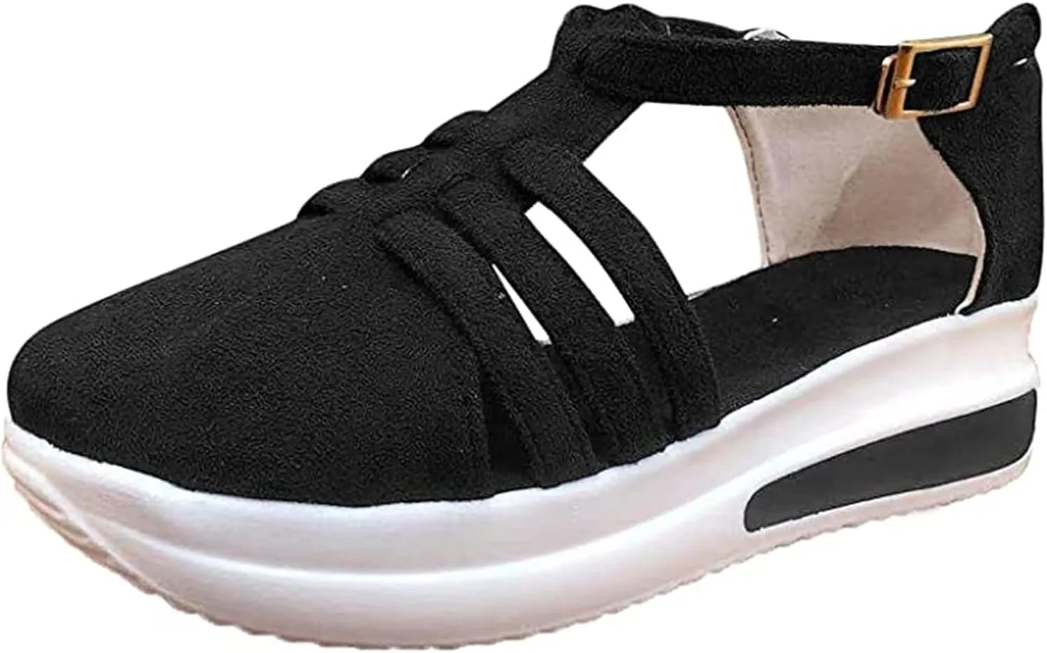 Lausiuoe Platform Shoes For Women Sneakers Comfortable Casual Fashion Walking Shoes Soft Breathable Slip On Running Shoe