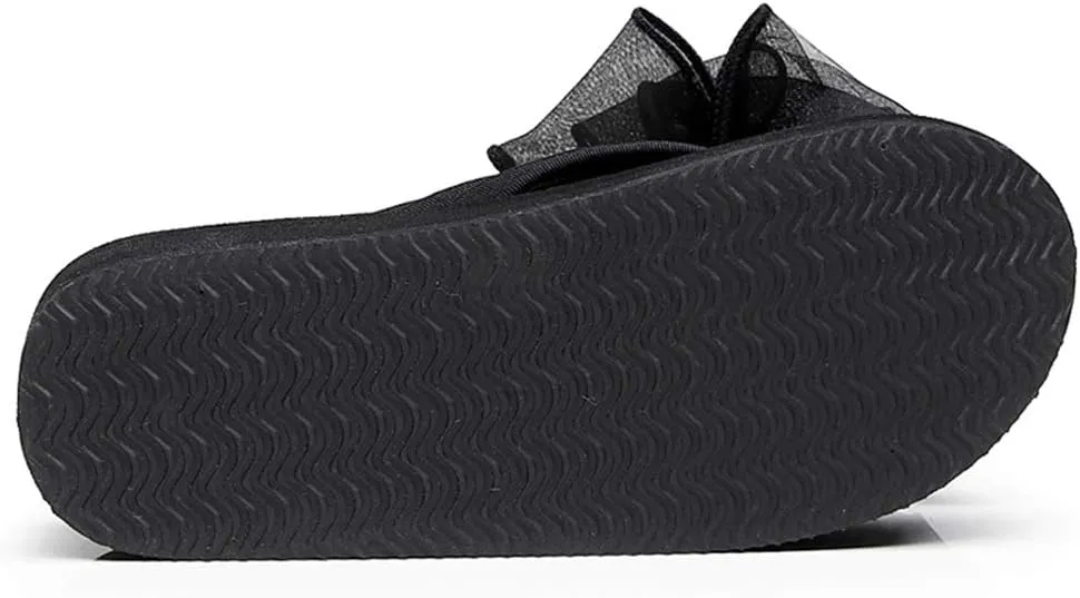 MIOKE Women's Bohemian Bowknot Flipflops Sandals Fashion Comfy Nonslip Platform Summer Beach Thong Sandal