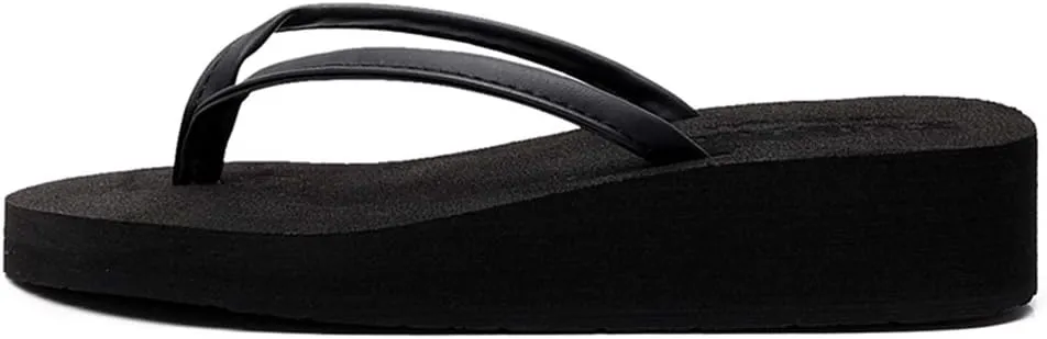 MIOKE Women's Wedge Flipflops Sandals Casual Summer Beach Non Slip Comfort Platform Flipflop Thong Sandal