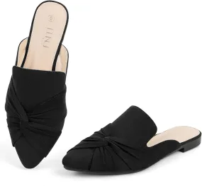 MUSSHOE Mules for Women Flats Comfortable Women Mules Backless Loafers with Knot