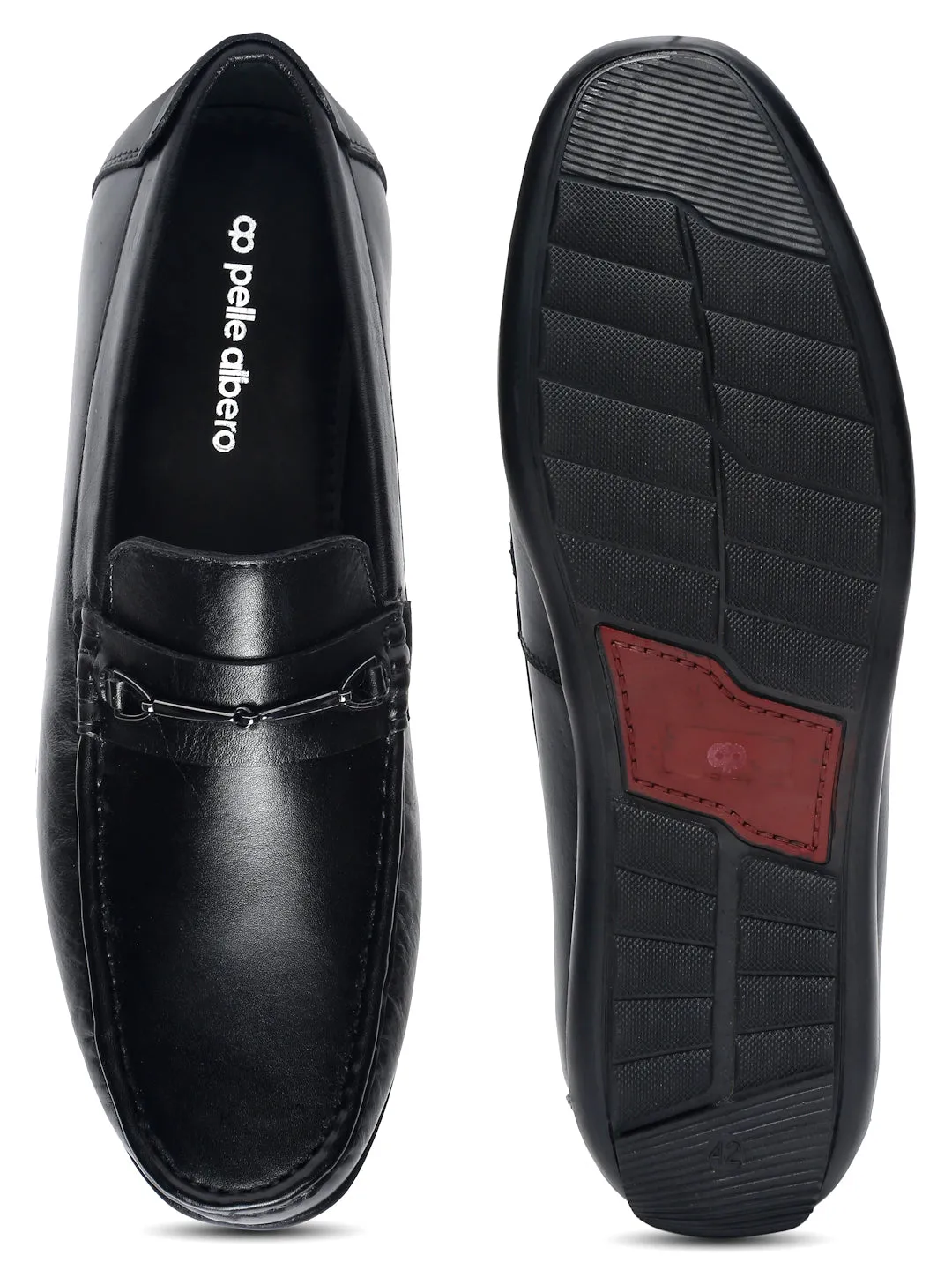 Pelle Albero Black Loafers for Men