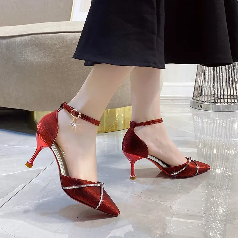 Red Joker High Heels Ladies' Shoes