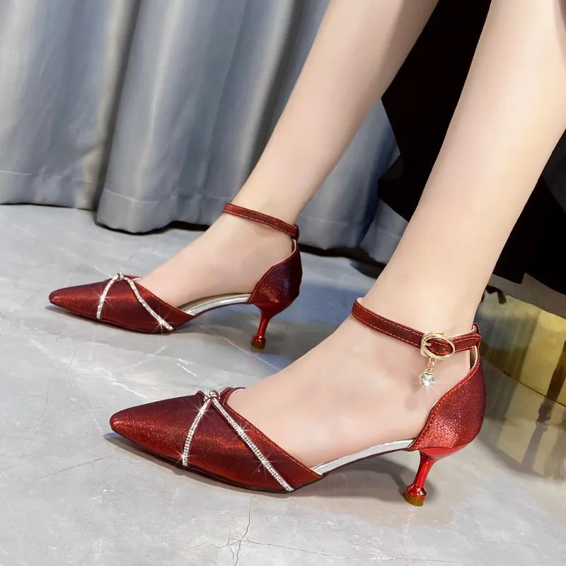 Red Joker High Heels Ladies' Shoes