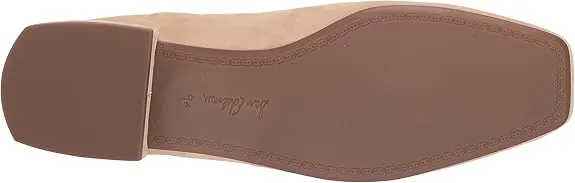 Sam Edelman Kimmi Golden Tan Squared Toe Bock Heeled Slip On Ballet Flats
