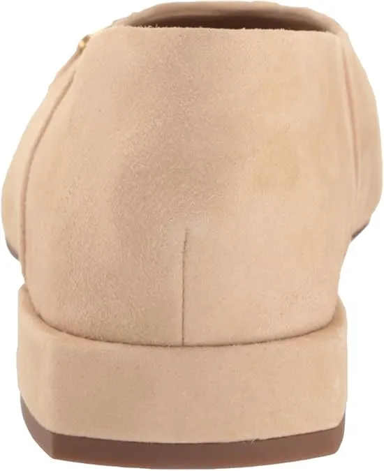 Sam Edelman Kimmi Golden Tan Squared Toe Bock Heeled Slip On Ballet Flats