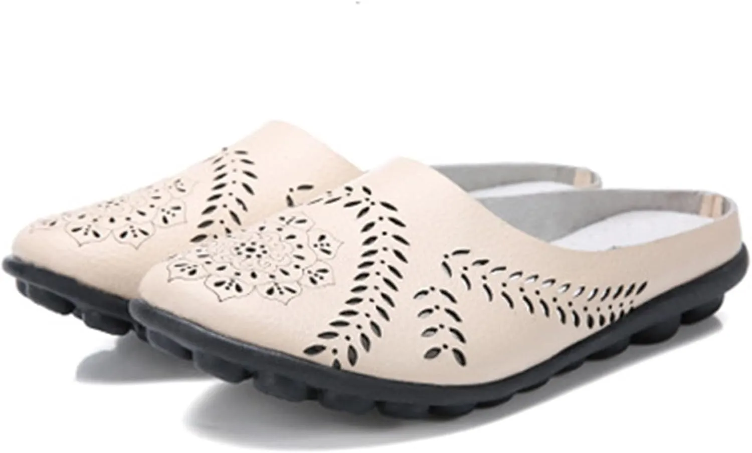 Sandals for Women Summer Breathable Flats Slippers Closed Toe Slip on Sandals Comfortable Dressy Leather Loafer2