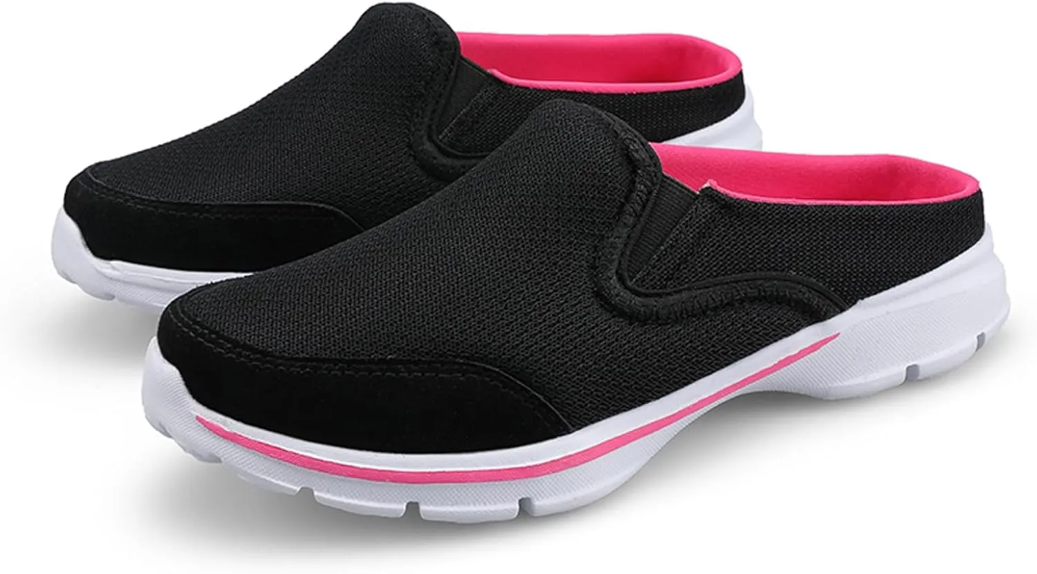 Slip on Mules & Clogs for Women Men Mesh Knit Open Back Walking Shoes Breathable Comfort Sneakers Orthopedic Slippers