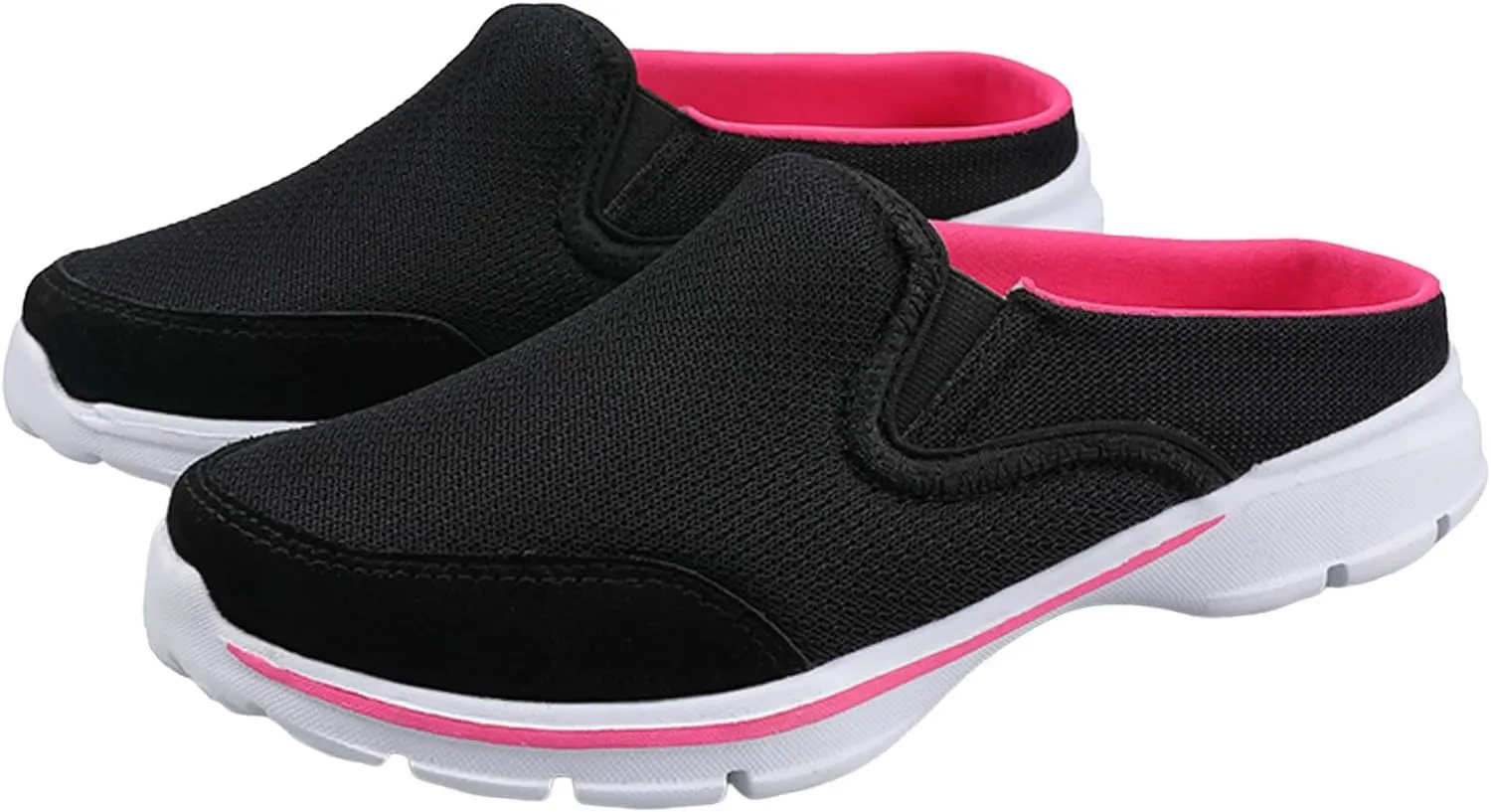 Slip on Mules & Clogs for Women Men Mesh Knit Open Back Walking Shoes Breathable Comfort Sneakers Orthopedic Slippers