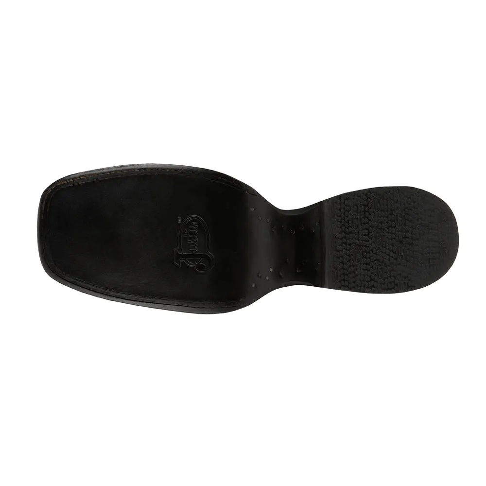 Three Bars Smooth Ostrich Wide Square Toe Cowboy Boots