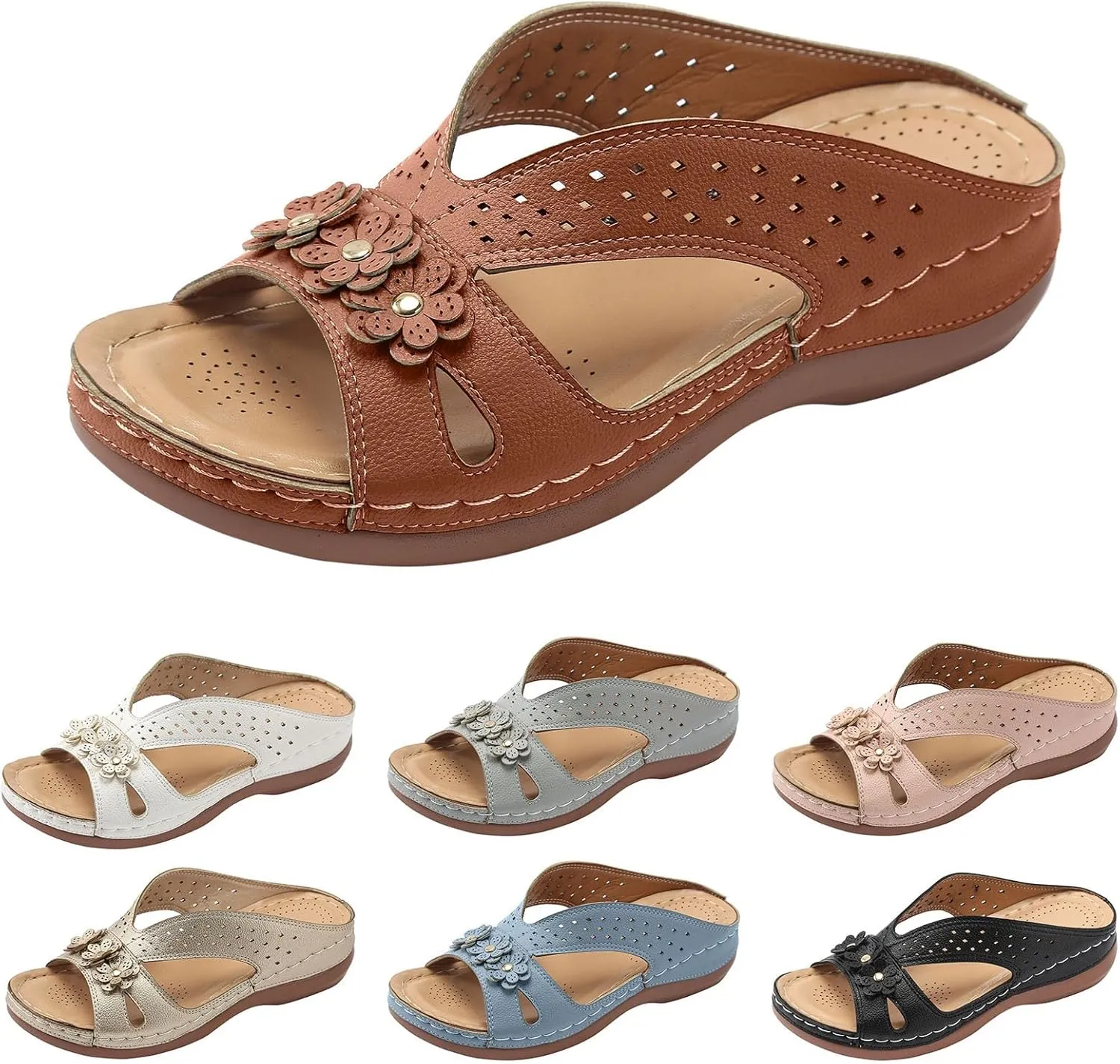 Wedge Sandals for Women Summer Beach Walking Sandals Travel Arch Support Sandals Vintage Breathable Slippers