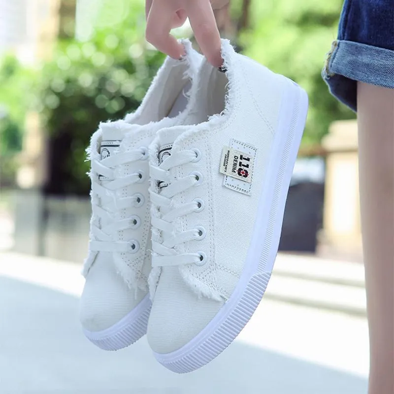 Women's Casual Canvas Sneakers With Rubber Outsole