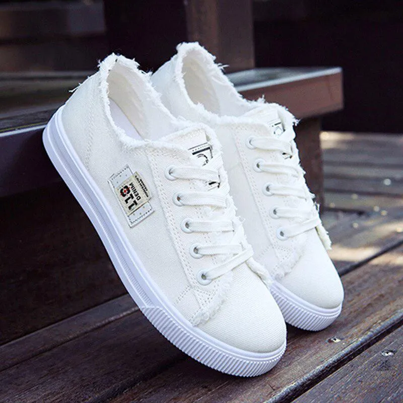 Women's Casual Canvas Sneakers With Rubber Outsole