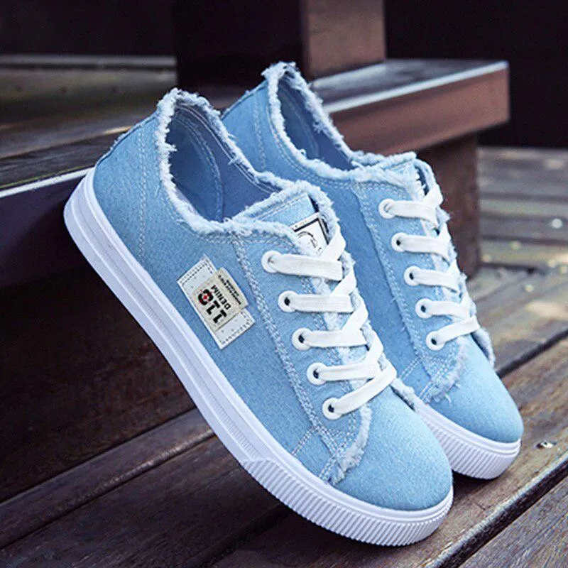 Women's Casual Canvas Sneakers With Rubber Outsole