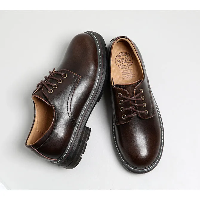 Women's Round Toe Casual Japanese Flat Lace-up Loafers