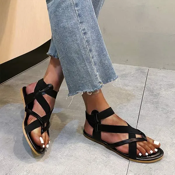 Women's Toe-Ring Flat Gladiator Sandals 89958278C