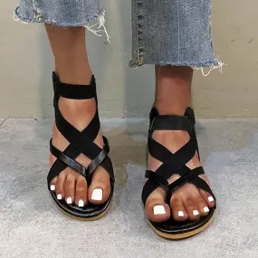 Women's Toe-Ring Flat Gladiator Sandals 89958278C