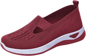 Women's Woven Orthopedic Breathable Soft Shoes Womens Running Shoes Comfort Ladies Shoes Casual White Sneakers Brown Tennis Shoe Cross Trainer Shoe