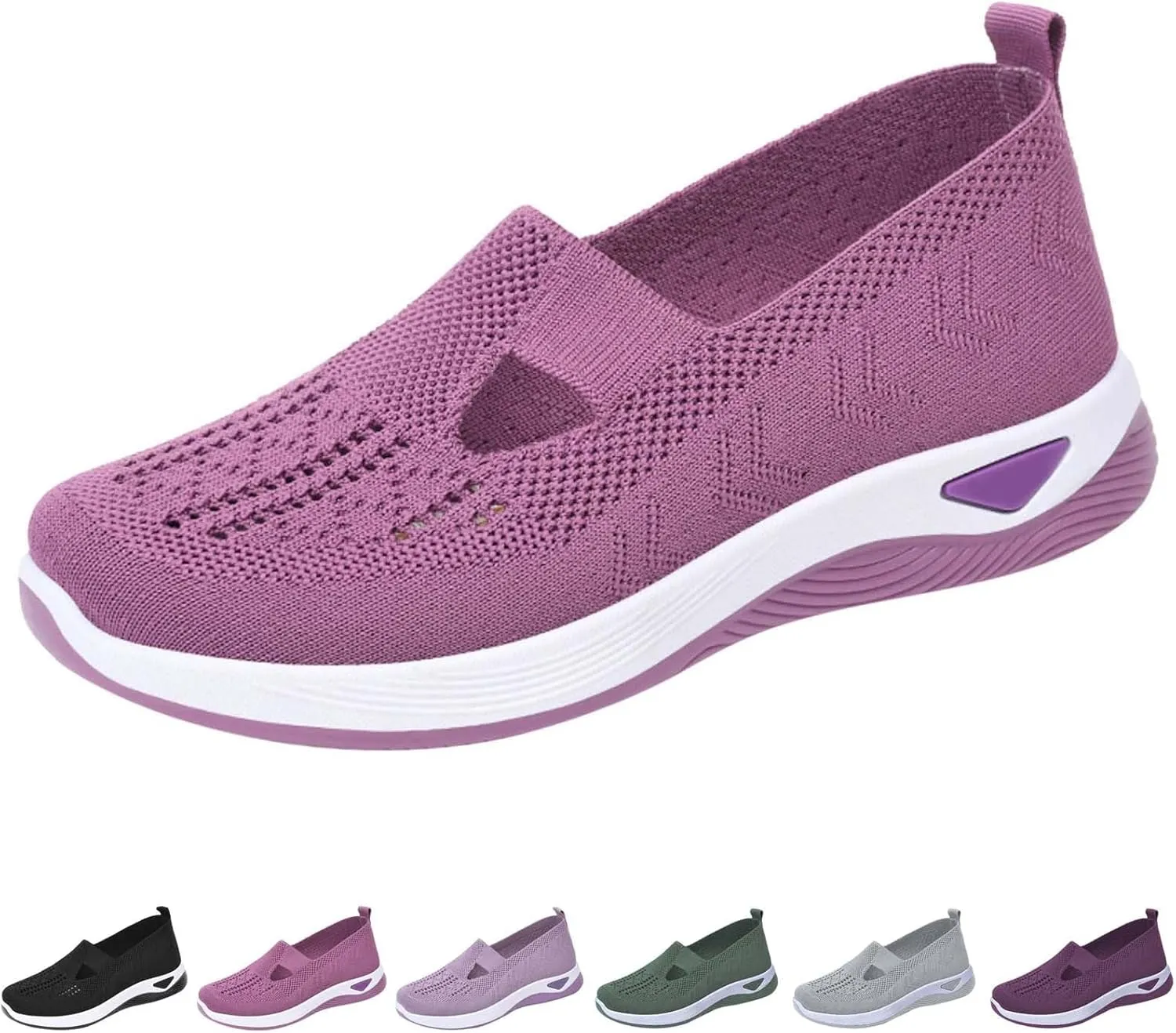 Women's Woven Orthopedic Breathable Soft Shoes Womens Running Shoes Comfort Ladies Shoes Casual White Sneakers Brown Tennis Shoe Cross Trainer Shoe